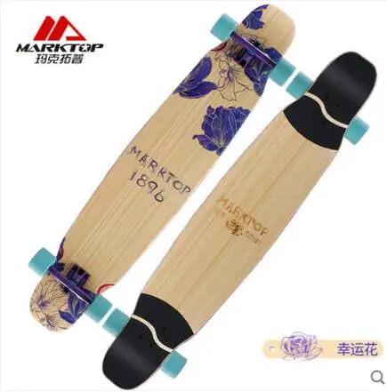 Lucky flower Marktop профессиональная доска для Лонгборда танцевальная доска прогулочная бамбуковая и канадская клен смешанный материал длинный скейтборд 9,"* 48" - Цвет: Lucky flower