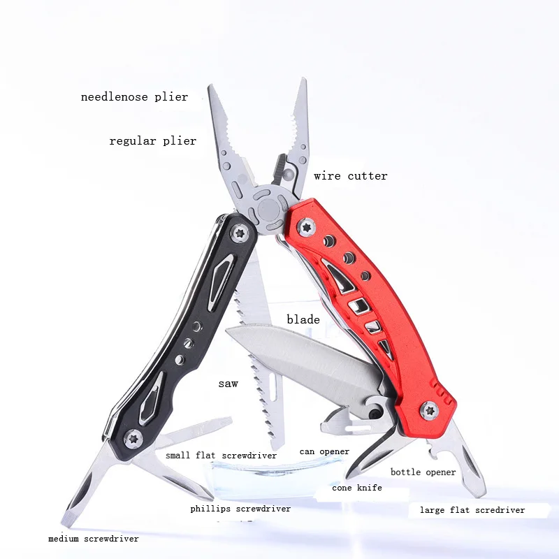 

12 in 1 Multifunction pliers EDC survival pocket plier tool kit outdoor folding combination plier multifunction kinfe