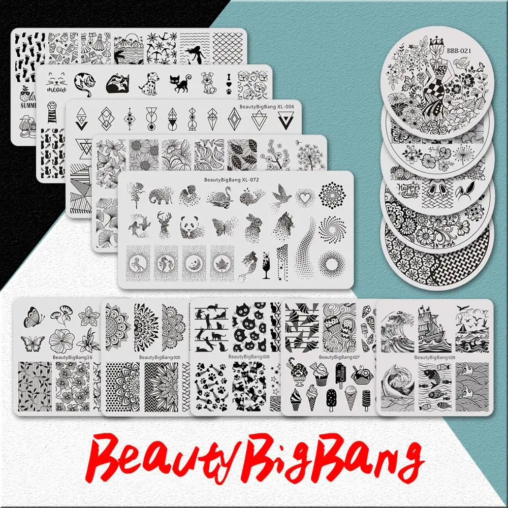 BeautyBigBang 6 см * Naill штамповочные пластины для ногтей с крыльями бабочки печать