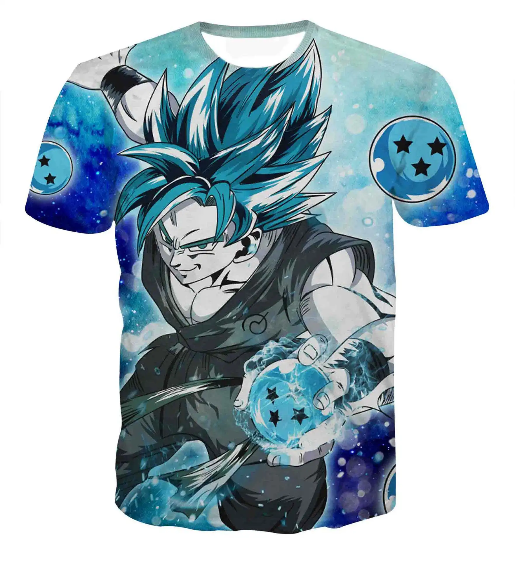 Dragon Ball Z футболки мужские летние 3D принт Супер Saiyan Goku черные Zamasu Vegeta Dragonball