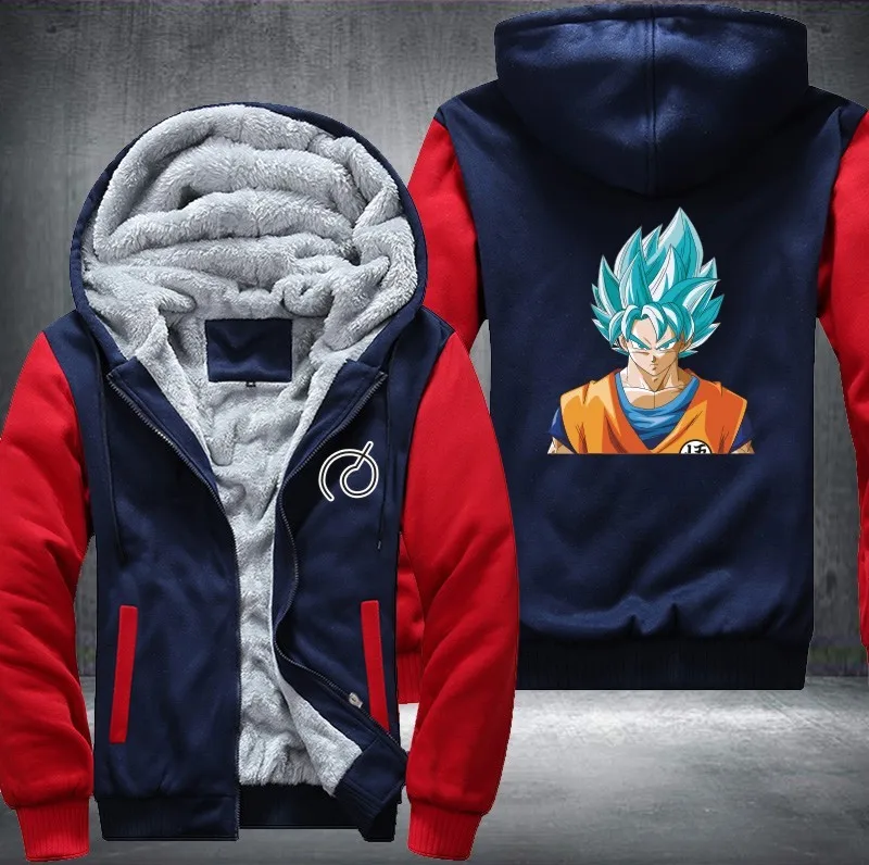 Горячая Распродажа аниме Dragon ball печати балахон Гоку Укун зима густой шерсти куртка с капюшоном мужской на молнии толстовки Большие размеры 6XL - Цвет: 9