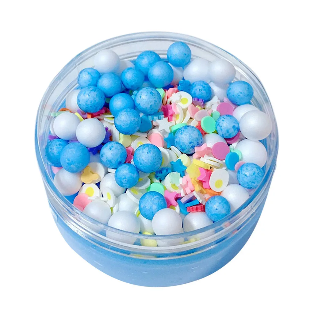 Глина для слайма DIY мягкие хлопковые шарики облаков милый бисер из пены блестящий