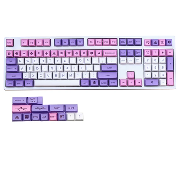 Pink Purple 122 keys WIANXP XDAS профиль keycap 108/122 клавиш краситель сублимированный filco/DUCK/Ikbc MX Переключатель механическая клавиатура keycap, только keycaps - Цвет: Pink Purple 122 keys