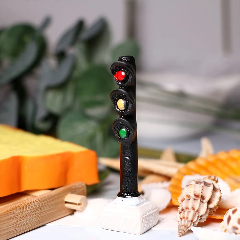 Мини-смоляная модель светофора светодиодные уличные сигналы уличный свет
