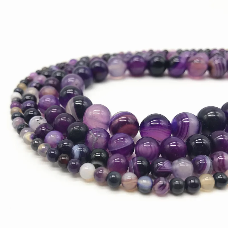 Оптовая продажа натуральный многоцветный полосчатый Агат круглые бусины из