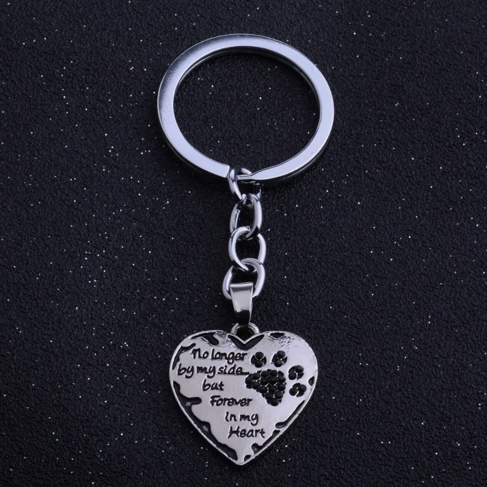 Черный криатальный брелок для ключей с надписью «Do My Side But Forever In My Heart», кольцо для ключей, ювелирный брелок, брелок для ключей, Любимые Подарки