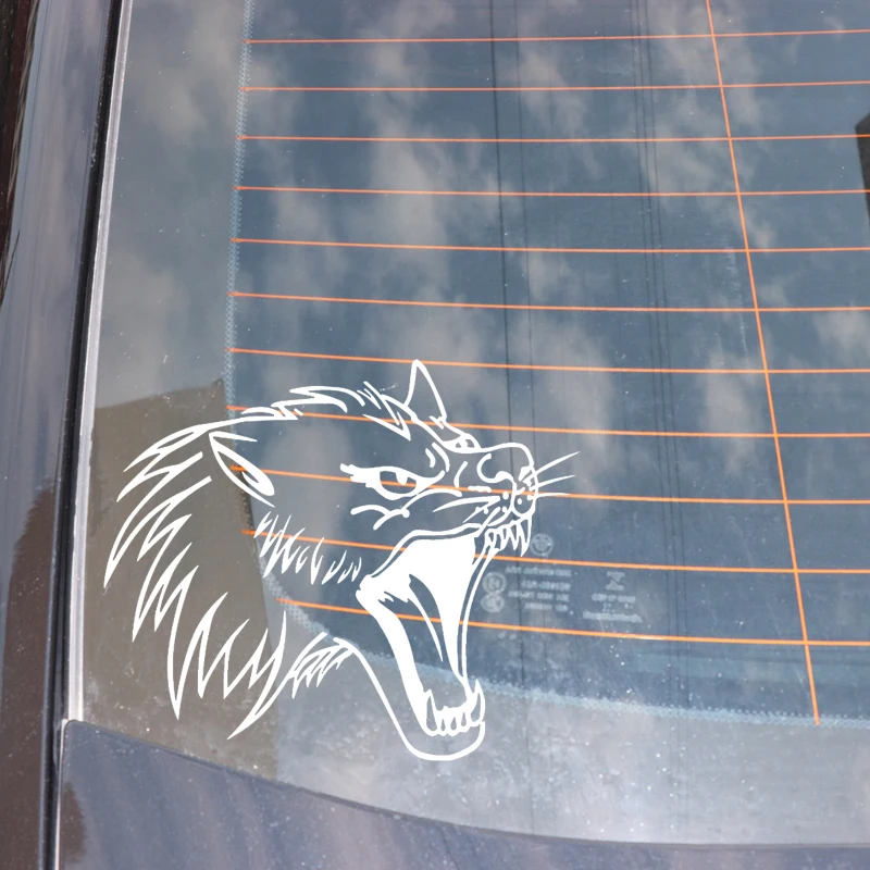 YJZT 16.7CM*14.1CM Wolf Howl Pattern Decor Accessories Car Of Body Sticker Vinyl Decal Black/Silver C4-1080 | Автомобили и