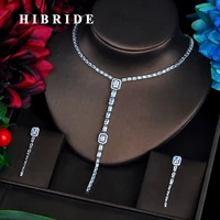 hibride elegent long shinny cz dangle jewelry sets sparking zircon luxury wedding jewelry set bijoux for women party gifts n 562