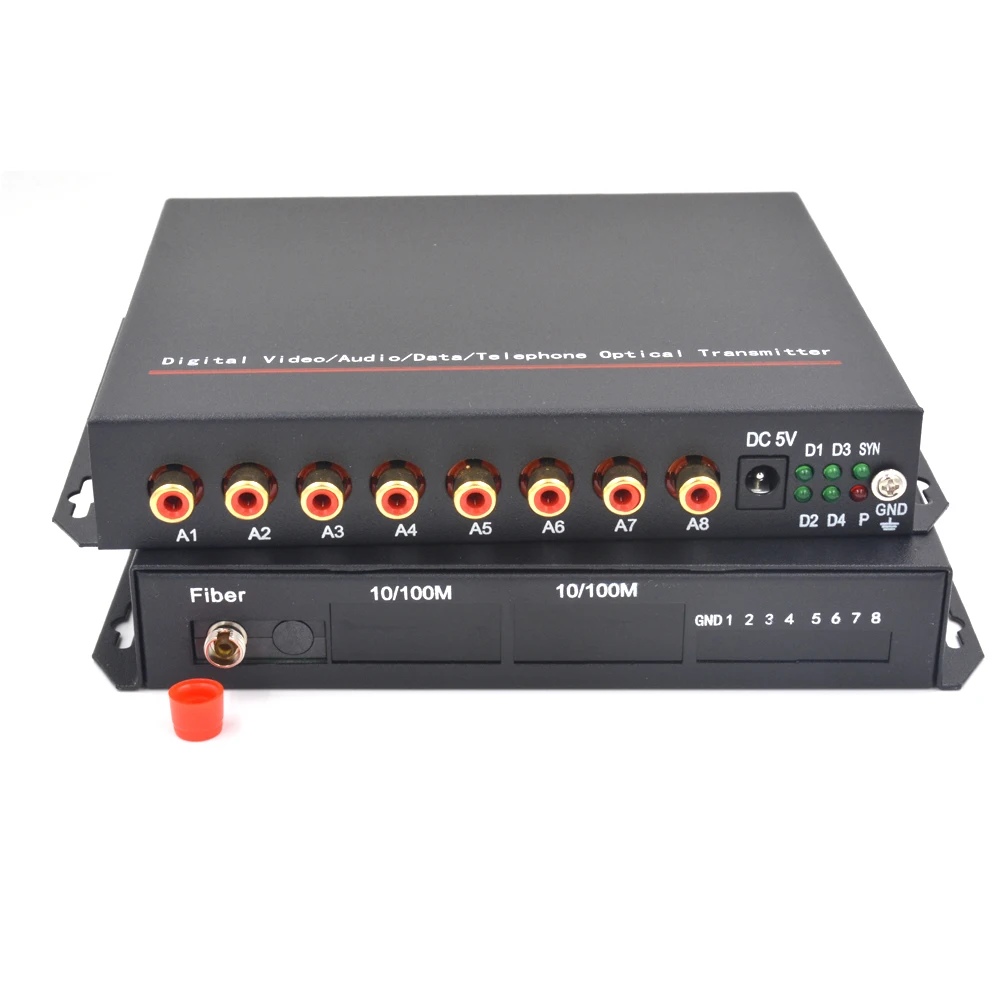 Высококачественные 8 канальные Hi Fi аудио оптоволоконные медиа конвертеры RCA