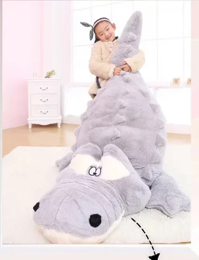 Огромный серый плюшевый чехол из крокодиловой кожи 200 см без наполнителя мягкая