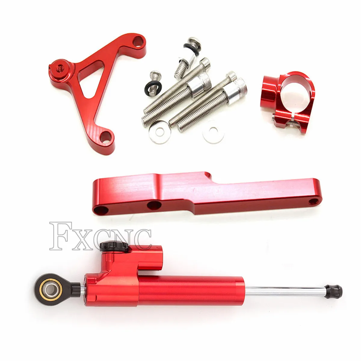 Red Kit Мотоцикла с ЧПУ Стабилизатор Амортизатора рулевого механизма Монтажный кронштейн комплект для обслуживания для Honda CB1000R CB 1000 R 2008-2012 2009 2010 2011 - Цвет: Red Kit