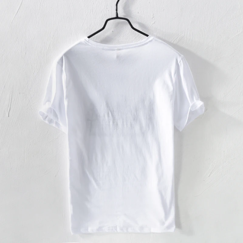Summer t shirt men causal cotton linen short sleeve tops tee Embroidery tree round neck tshirt man Comfortable clothing 254 | Мужская
