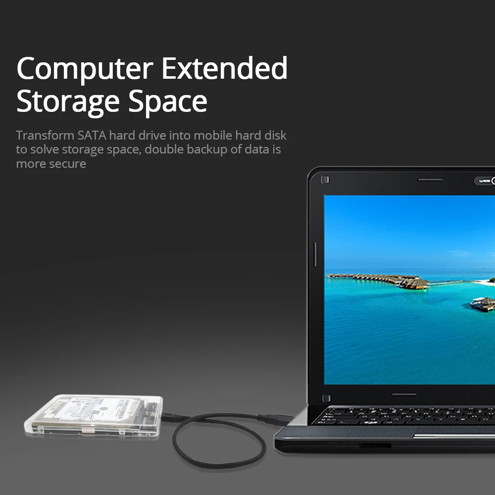 TISHRIC новейший прозрачный USB3.0 type-C SSD Чехол-адаптер DVD HDD Sata Caddy Optibay 9,5 мм 2,5 дюймов корпус жесткого диска