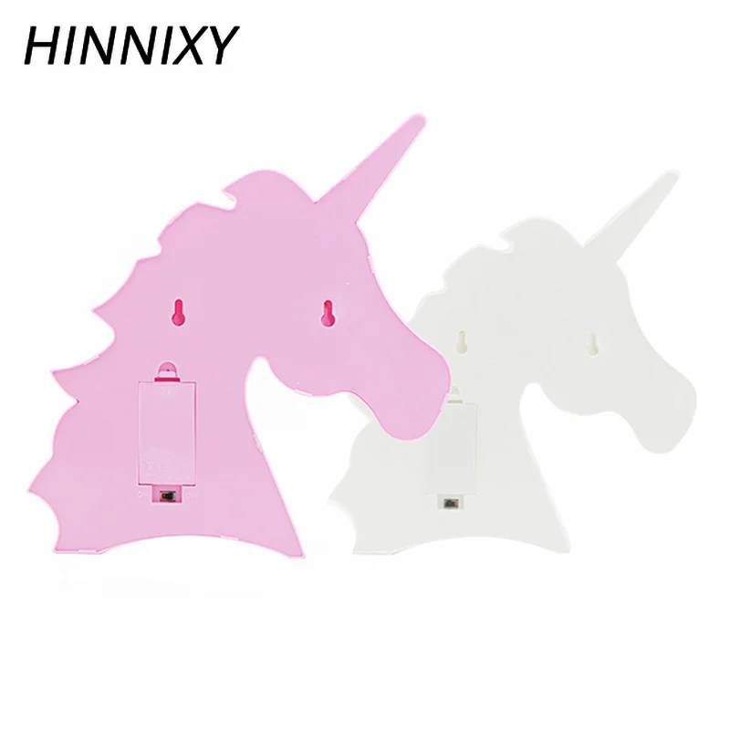 Hinnixy LED красочный знак Marquee ночник Единорог белый розовый украшение для детской
