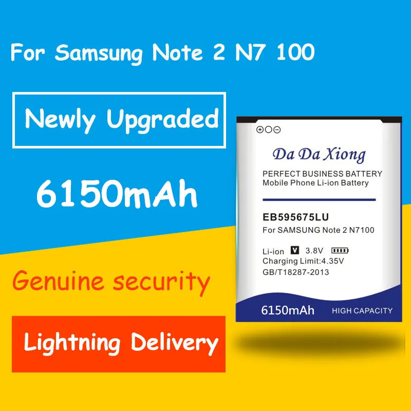 6150 мА/ч EB595675LU батарея для Samsung Galaxy Note2 N7100 E250 LTE N7105 N7102 GT-N7105 SHV-E250 T889 L900 Verizon i605 |
