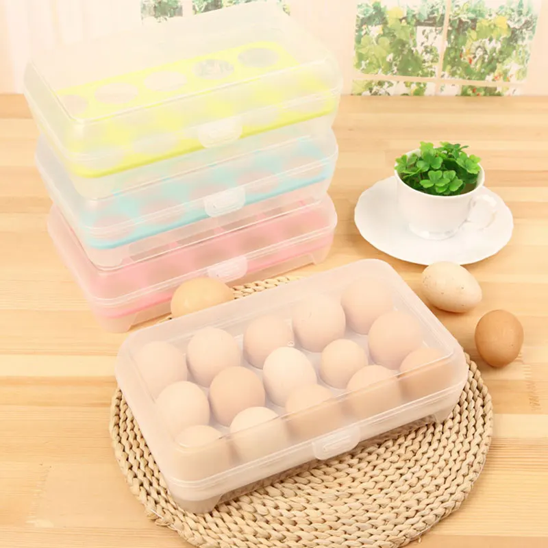 Пластиковая коробка для хранения яиц портативная пикника 15 ячеек пластиковая