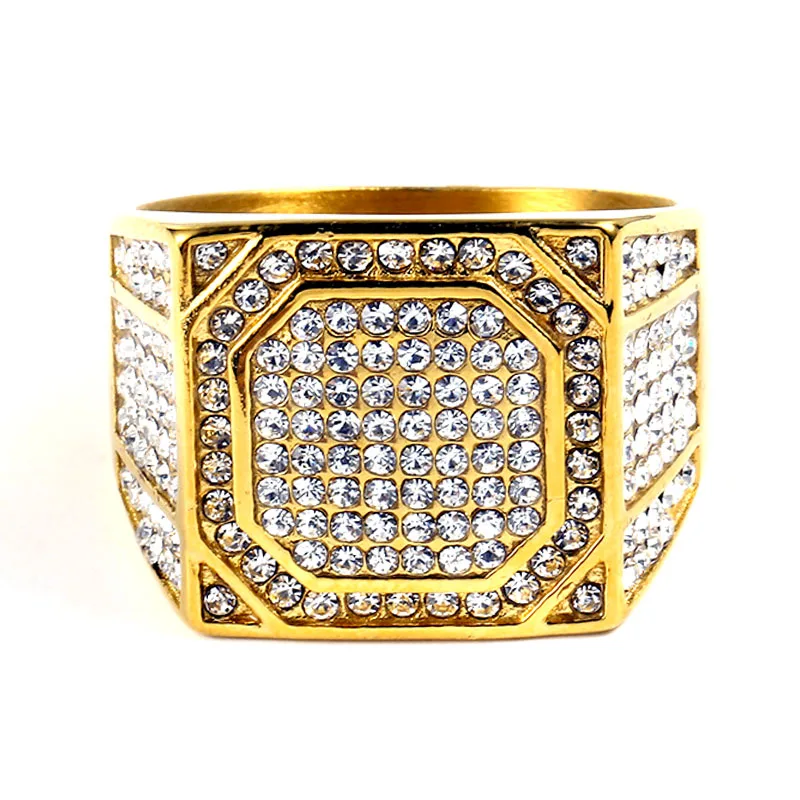 Кольцо в стиле хип-хоп нержавеющая сталь Iced Out Micro Pave CZ кубический цирконий
