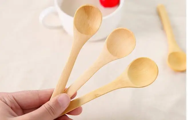 

1000PCS Hot Small Mini Wooden Spoons For Kids Honey Kitchen Using Condiment Spoon 13*3.0cm Fast shipping for DHL TNT Fedex