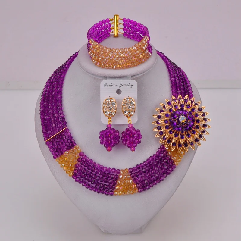 Народный фиолетовый цвет шампанского золото AB нигерийские женские свадебные