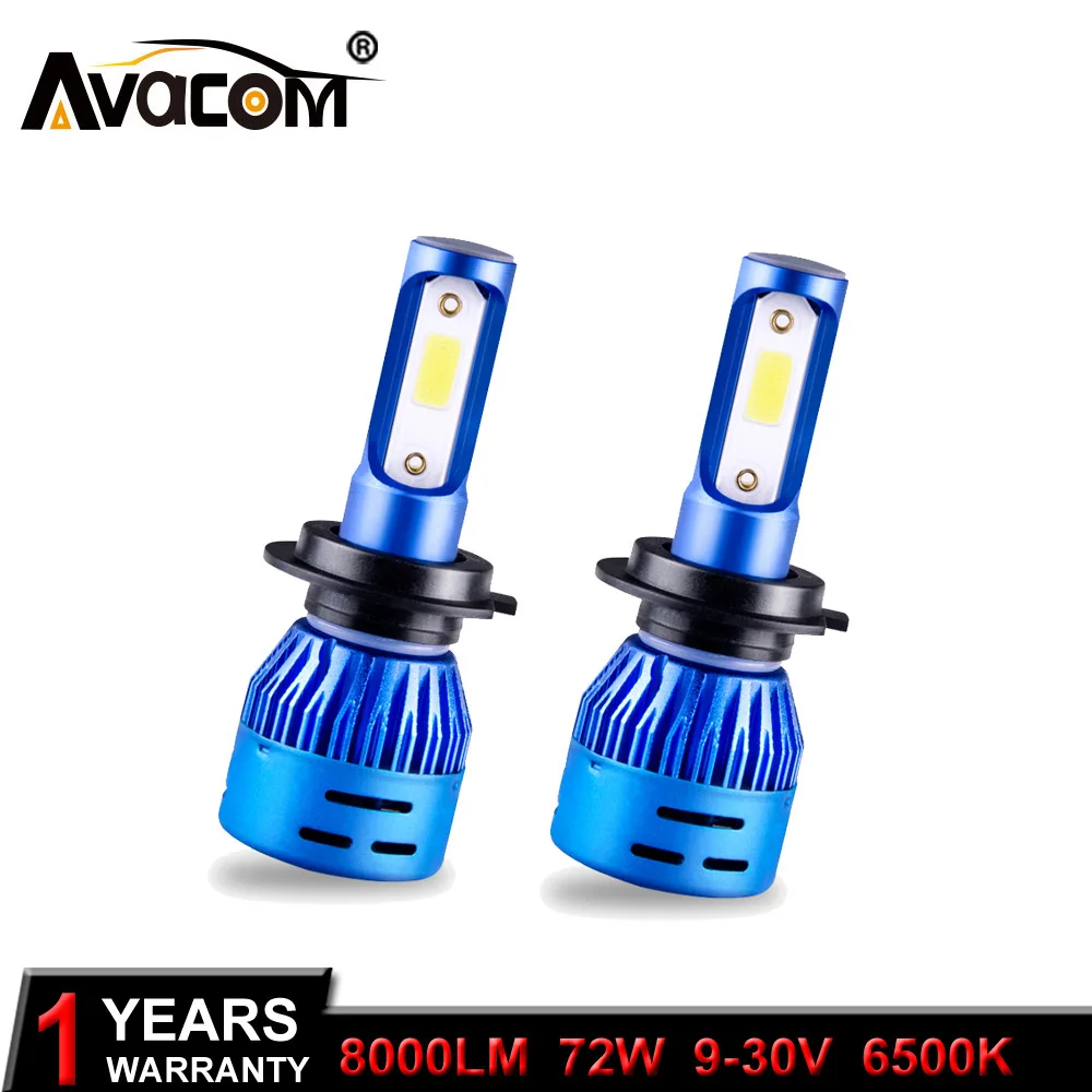 Avacom H7 светодиодный фар автомобиля мини-лампа H11 9005/HB3 9006/HB4 COB Чип 8000Lm 6500 К 72 Вт - Фото №1