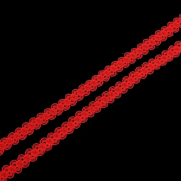 Red 5 ярдов/партия кружевная лента 15 мм кружевная отделка ткань вышитая Сетка кружевная отделка для шитья украшения африканская кружевная ткань - Цвет: Red