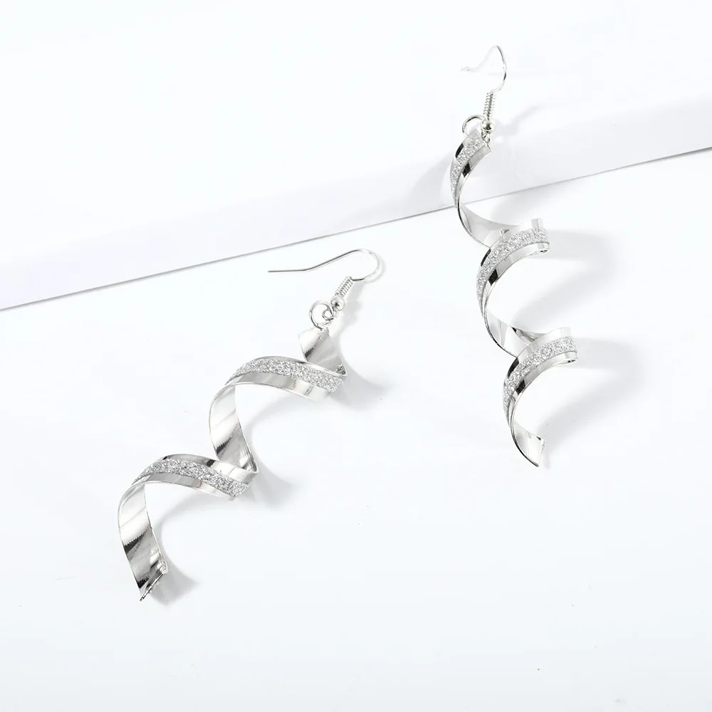 Модные матовые Спиральные серьги в европейском и американском стиле