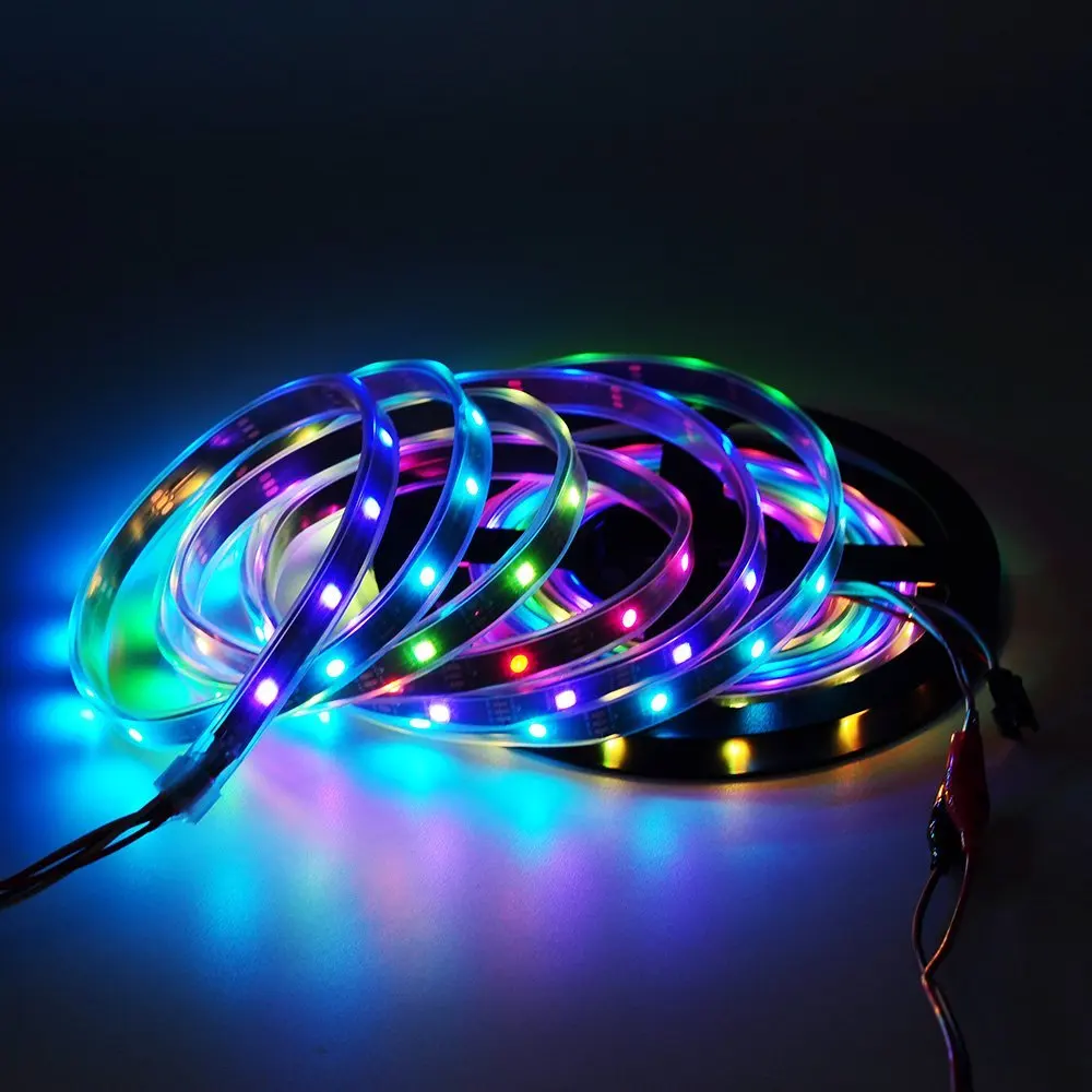 5 м WS2811 ic Светодиодная лента 5050 SMD DC 12 В 30/60 светодиодов/м RGB полноцветная