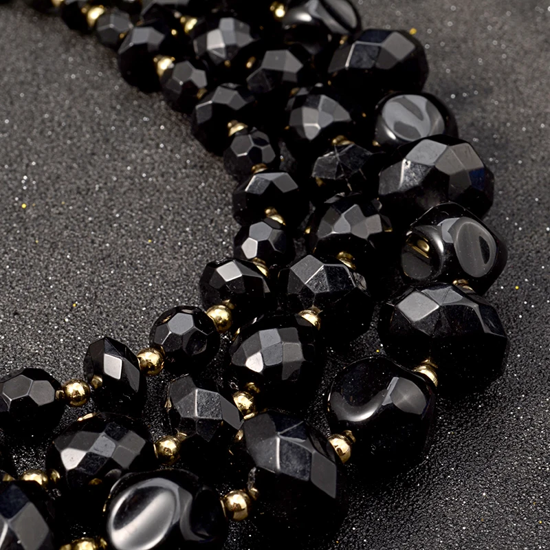 UDDEIN африканские бусины набор ювелирных изделий многослойные черные массивное