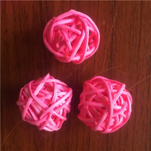 Pink Смешанные 3 см/4 см/5 см 25 шт Круглые Ротанговые шары Sepak Takraw для рождества, дня рождения, вечеринки и дома, украшения для свадебной вечеринки - Цвет: Pink