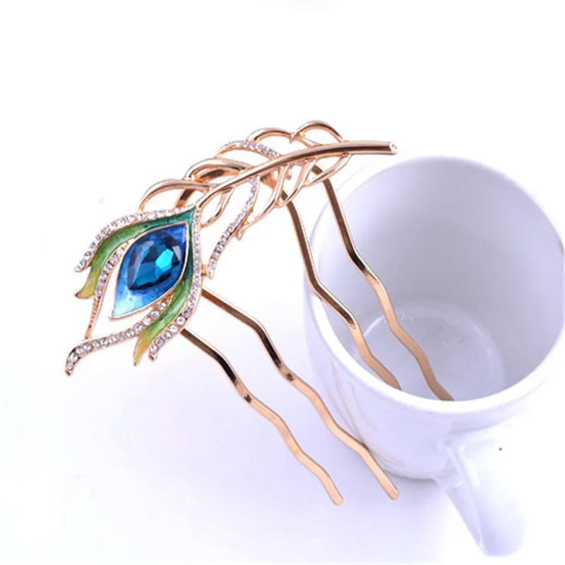 Женские эмалированные гребни для волос свадебные украшения золотого цвета с