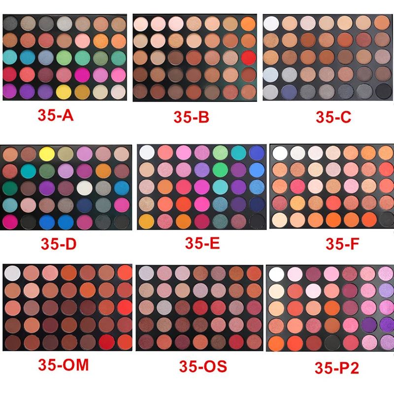 Женские 35 цветов мерцающие матовые палитра теней для век земляные цвета длинные