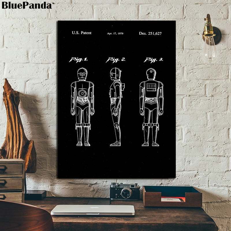 Звездные войны C3PO Blueprint графический рисунок на холсте модульные картины для