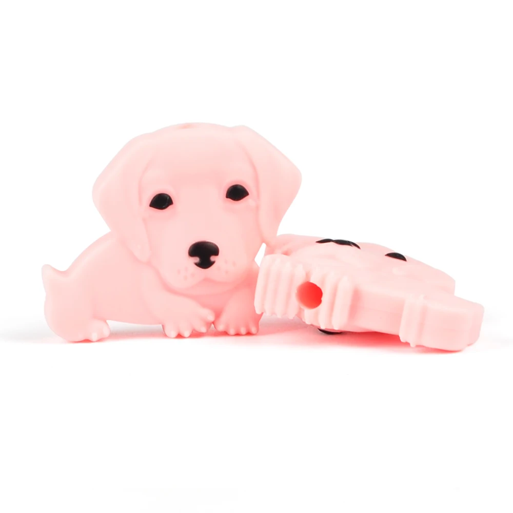 rose quartz dog Детские Прорезыватель мини животных силиконовые бусины для новорожденных прорезывание зубов собаки в форме BPA бесплатно соску цепи аксессуары бобра звезда мультфильм - Цвет: rose quartz dog
