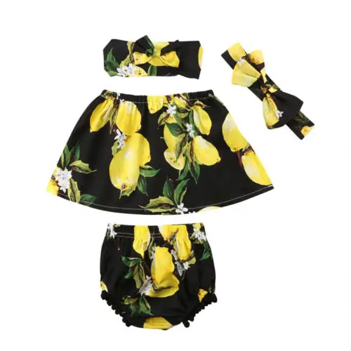 Комплект летней одежды для маленьких девочек топ с открытыми плечами и короткие