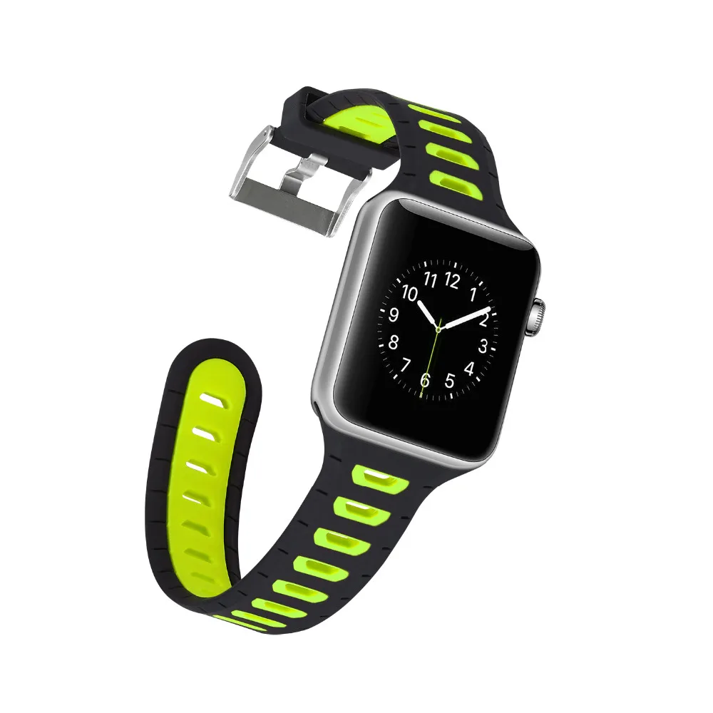 Спортивный силиконовый ремешок для apple watch iwatch 3/2/1 38/42 мм браслет на запястье