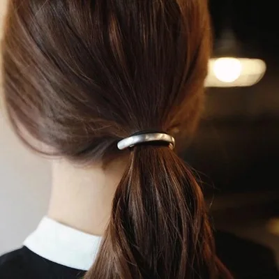 Fashion Women Simple Alloy Polished Horsetail Buckle Hair Rope Girls Elastic Bands Accessories | Украшения и аксессуары