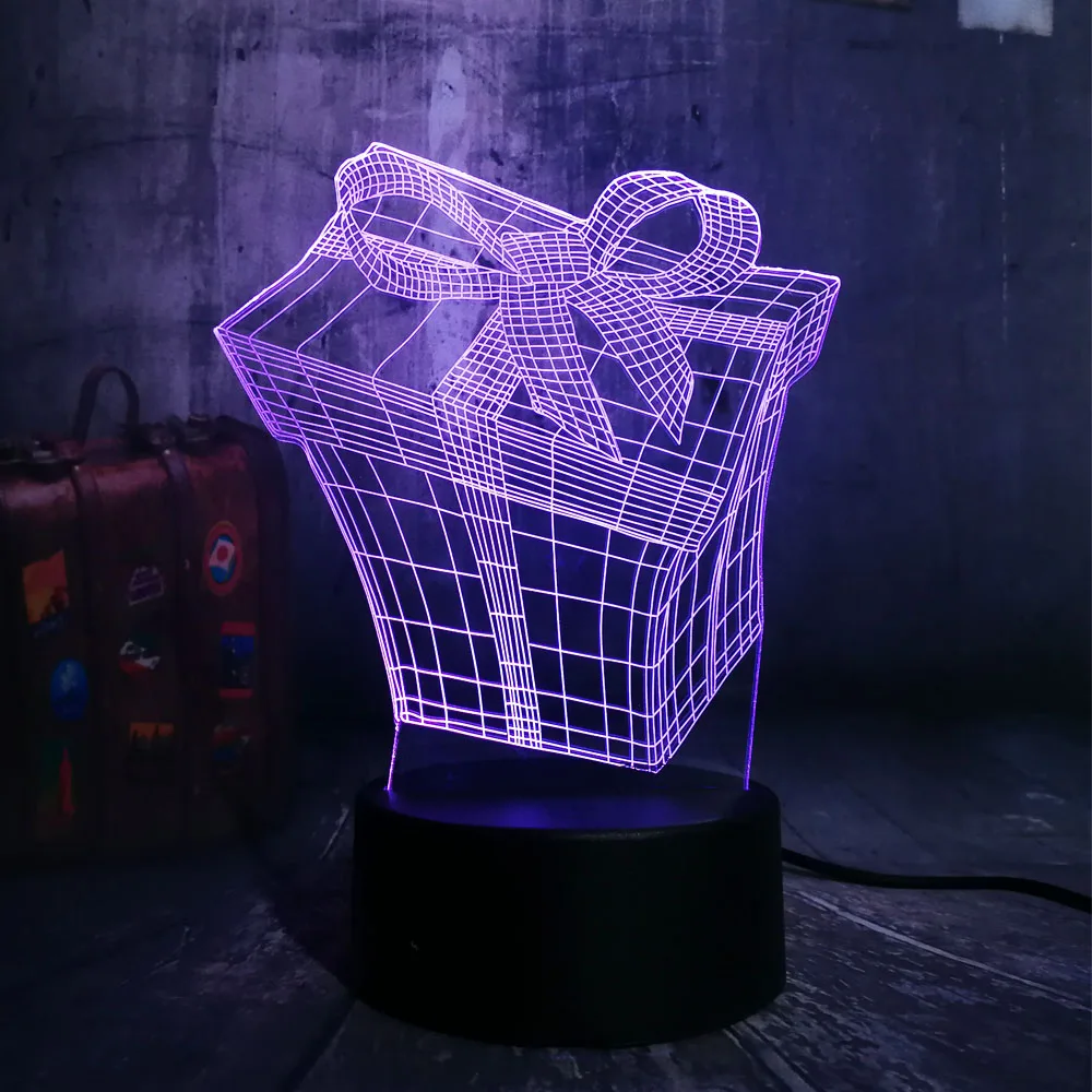 Новый светодиодный световой короб RGB 3D ночные светильники USB пульт
