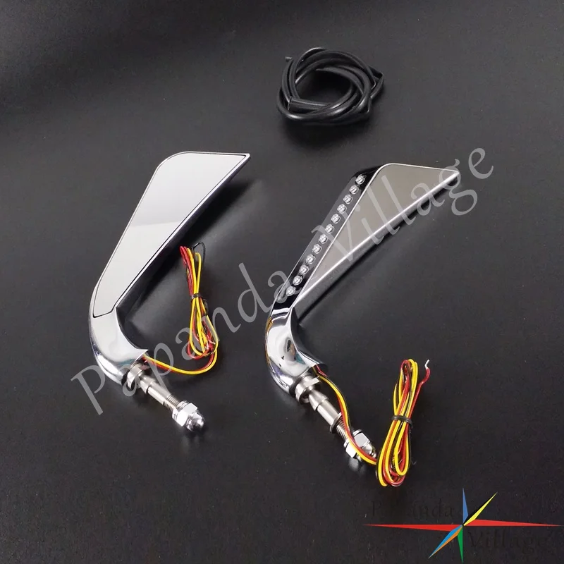 Хромированные мотоциклетные регулируемые светодиодные ходовые поворотники с