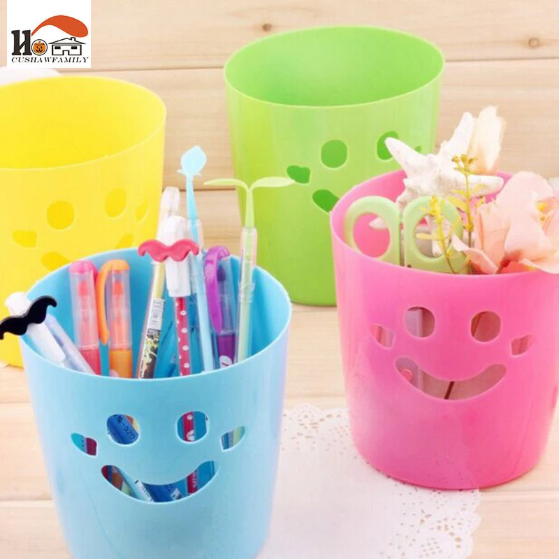 CUSHAWFAMILY улыбающееся лицо Пластиковая мини настольная мусорный ящик разное