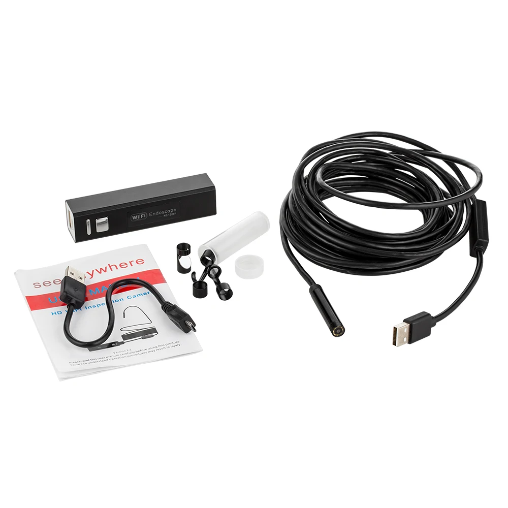 Letike USB эндоскоп камера HD 1200P IP68 полужесткая трубка беспроводной Wifi бороскоп видео