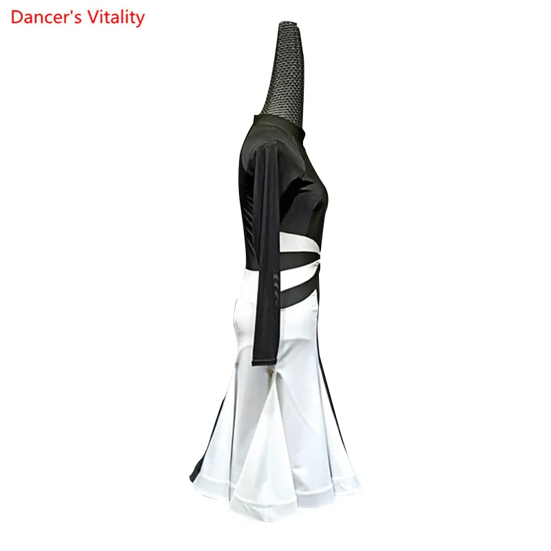 

Professional Women Latin Dance Dress 2018 New Autumn Long Sleeves Ruffles Dresses Lady's Samba Rumba Cha Cha Dance Costumes