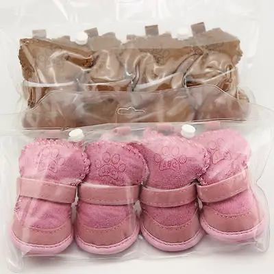 Модные зимние ботинки для собак теплые сапоги из смесового хлопка маленьких