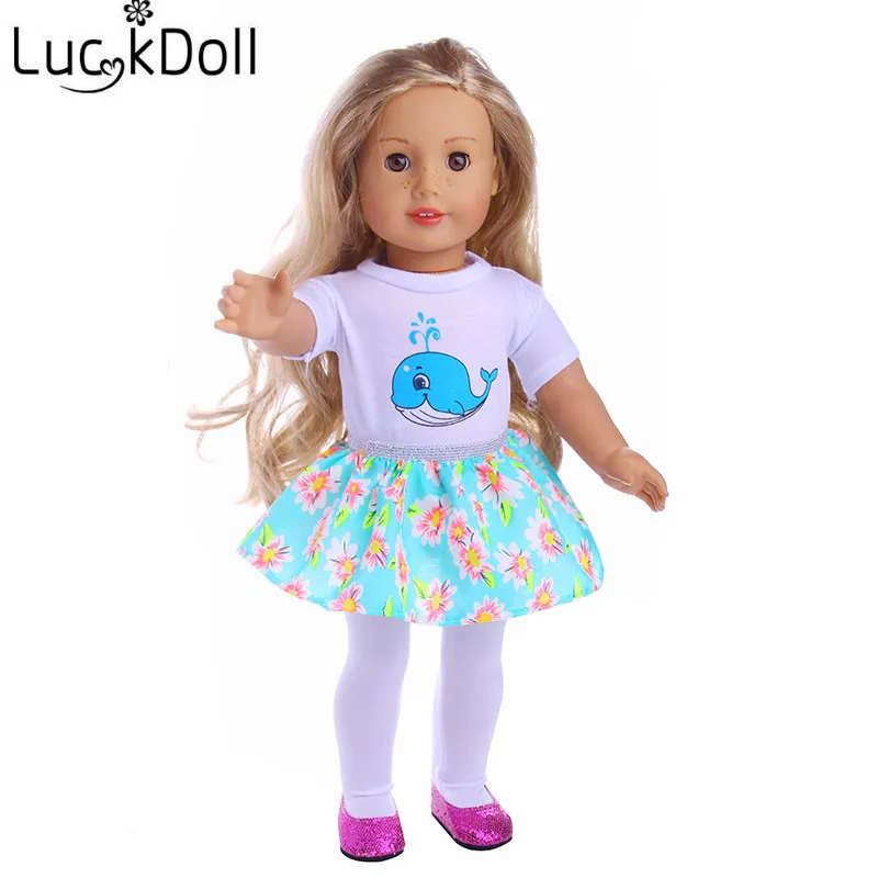 LUCKDOLL высокое качество Qute HandmadeT платье рубашка трусики костюм Одежда для куклы 43