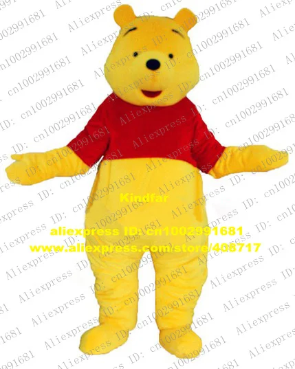 Солнечный желтый костюм талисмана взрослых размер с круглым уши черный