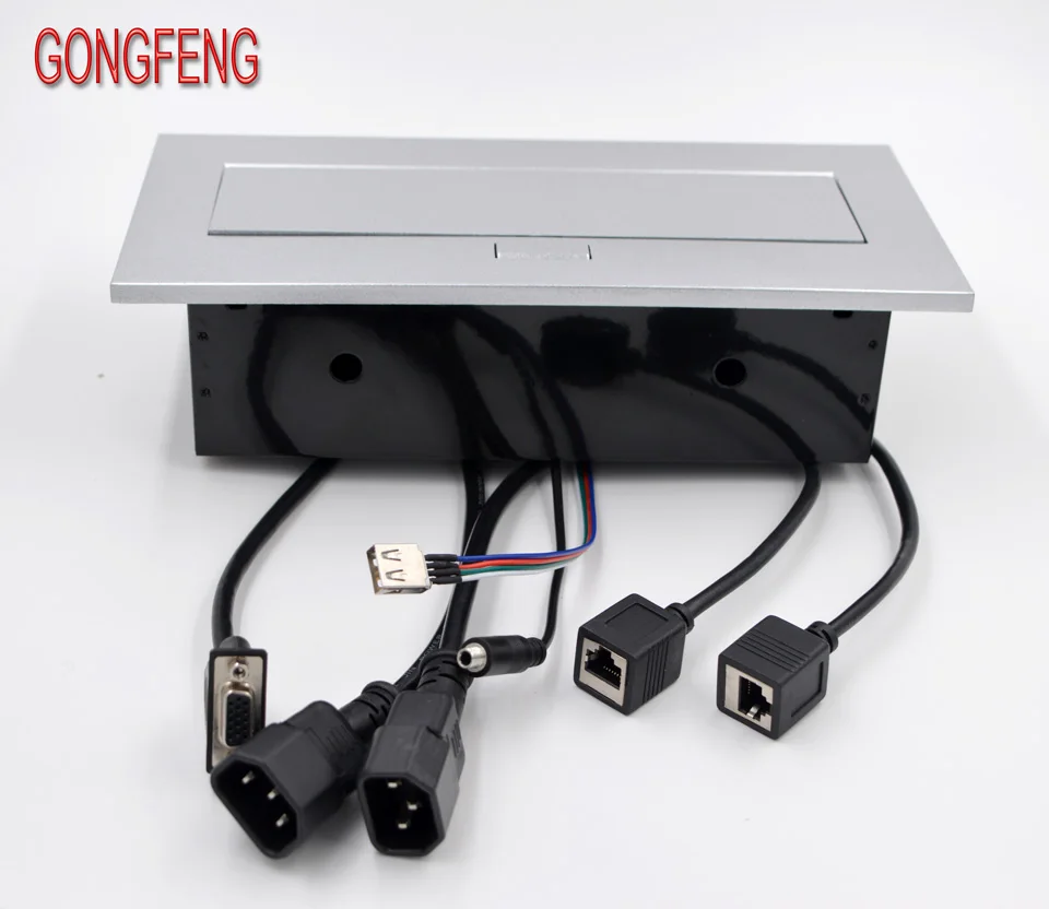 Специальная мультимедийный настольный универсальный разъем питания HDMI Соединительная коробка офисная Конференц-стол Розетка серебристый