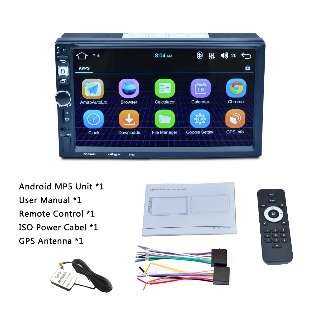 AZGIANT автомобиля Android навигации 7 дюймов Bluetooth MP5 плеер MP4 машина карты handsfree 8702