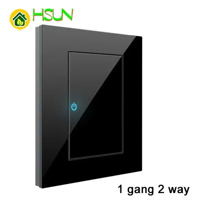 1gang 2way 86 Тип, черный переключатель из закаленного стекла, 1, 2, 3, 4 комплекта, 1, 2 варианта, Переключатель точки ящерицы, Comuter, ТВ, телефонная розетка, Бытовой настенный переключатель - Цвет: 1gang 2way