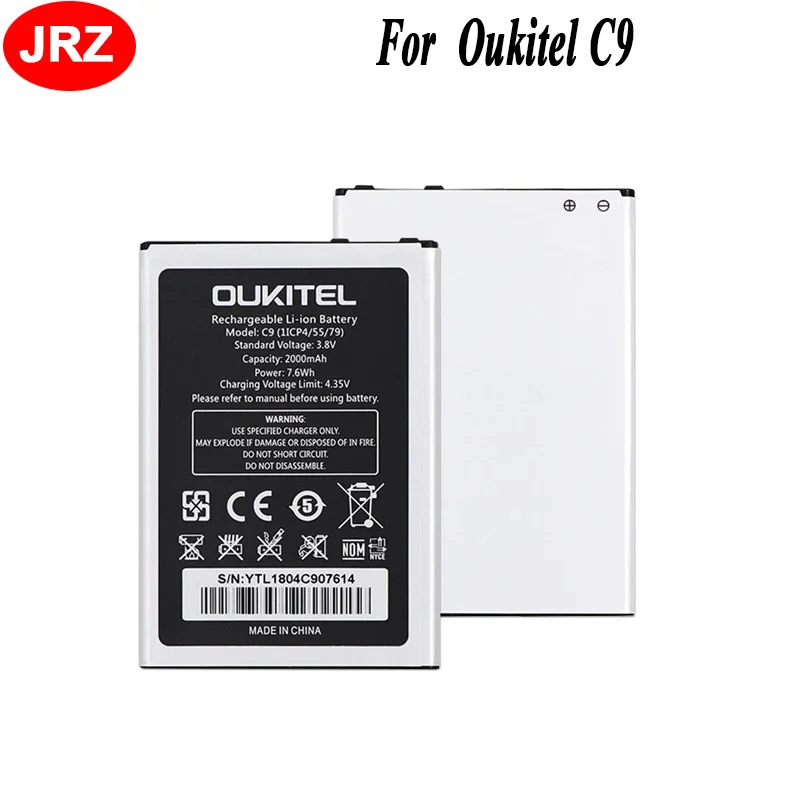 JRZ для телефона Oukitel C9 аккумулятор 2000 мАч Высокая емкость 3 8 в высокое качество