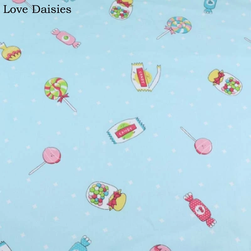 Саржевая ткань из 100% хлопка розовая синяя мультяшная конфета леденец сосна