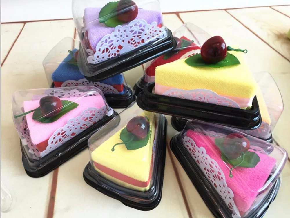 

10pcs Mixed color Cake Style Towel Fibre Creative Towels For Wedding Party Birthday Favor Gift Souvenirs Souvenir